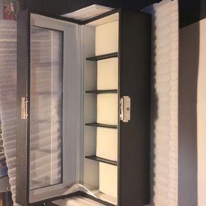JBW 5 slot black leather watch box